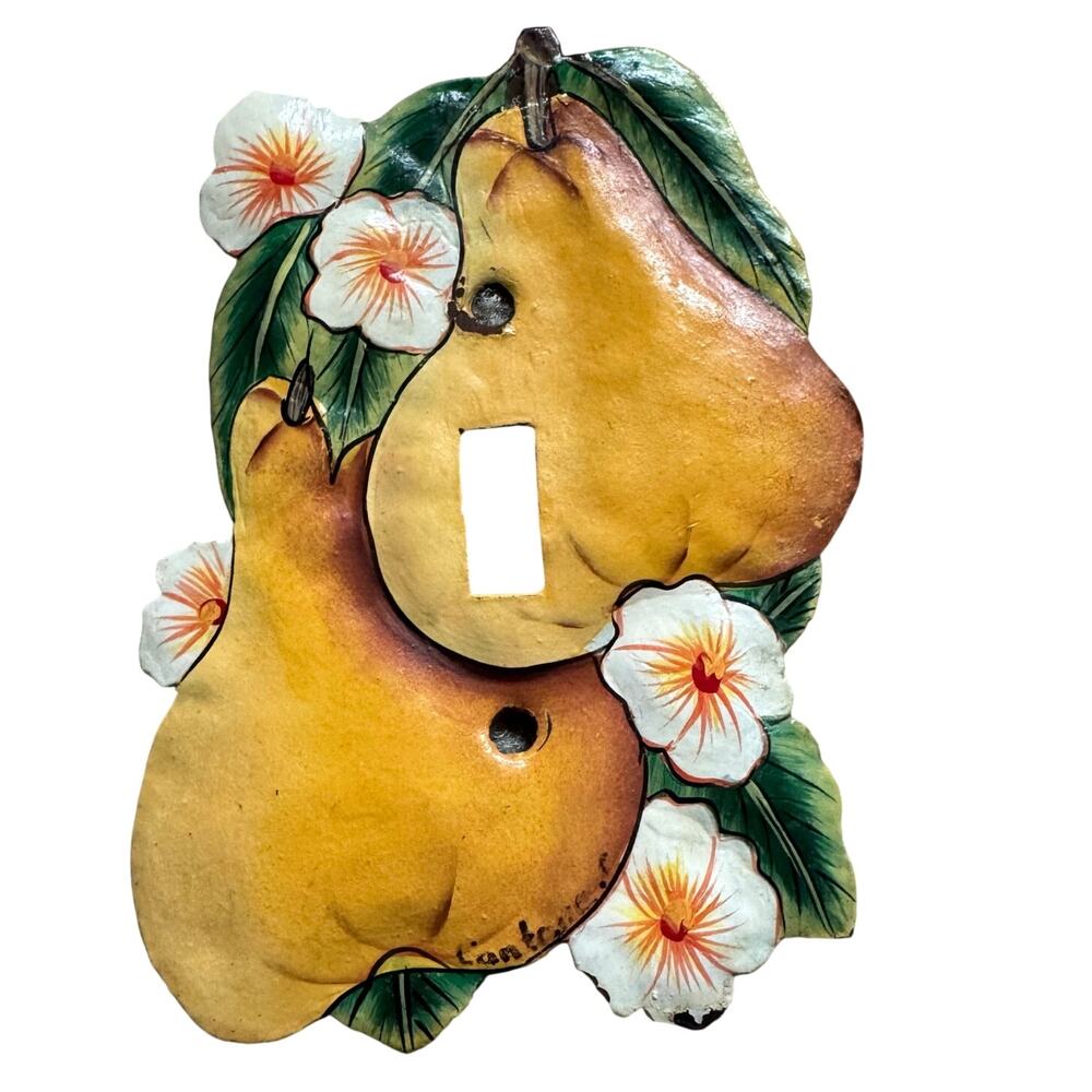 Vintage Yellow Pears decorative light switch cover plate Cottage Core Grandma